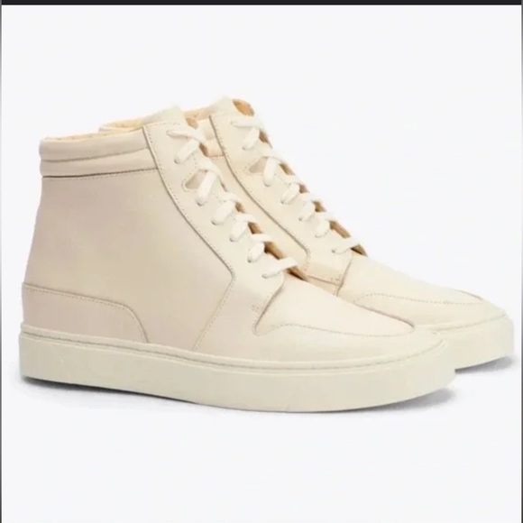 Nisolo Shoes - Nisolo Reina High Top Sneaker Bone White Womens Size 7 Mexico Leather Upper